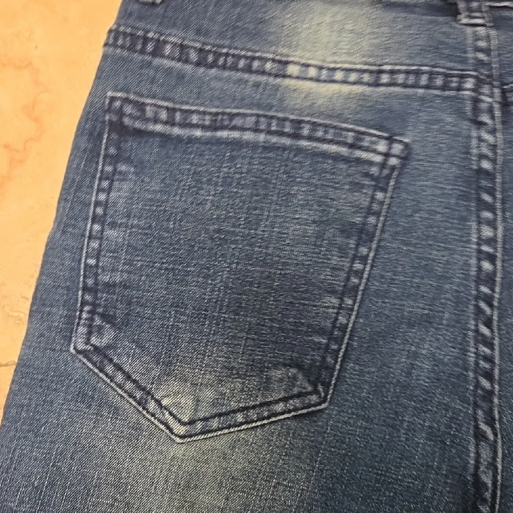 Kids  Distressed Dark Blue Denim Shorts Size 12